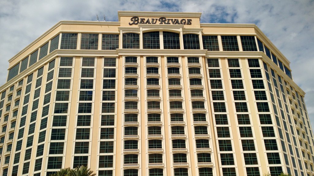 Beau Rivage Resort and Casino Biloxi tower exterior looking upward