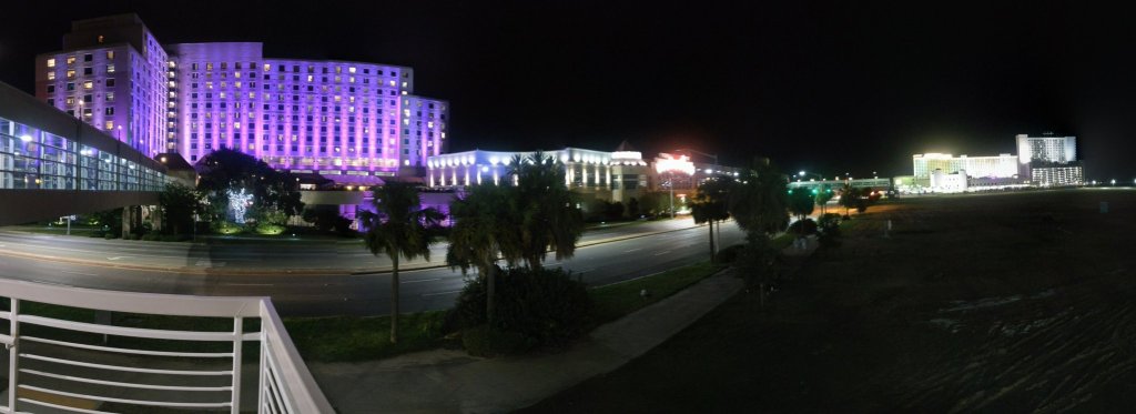Biloxi Mississippi Gulf Coast casino hotel strip at night