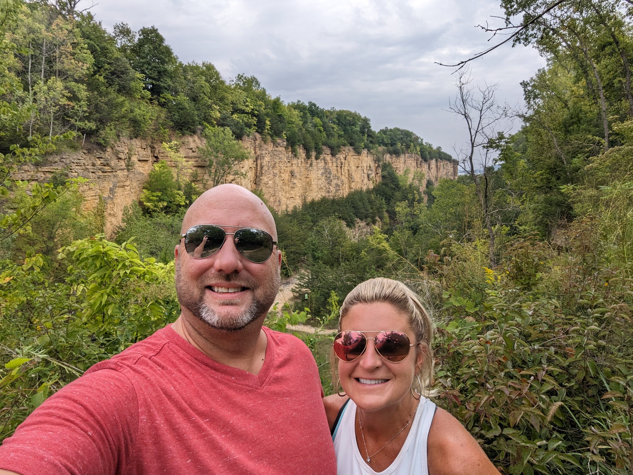 Scenic overlook on the Mines of Spain hike near Dubuque Iowa