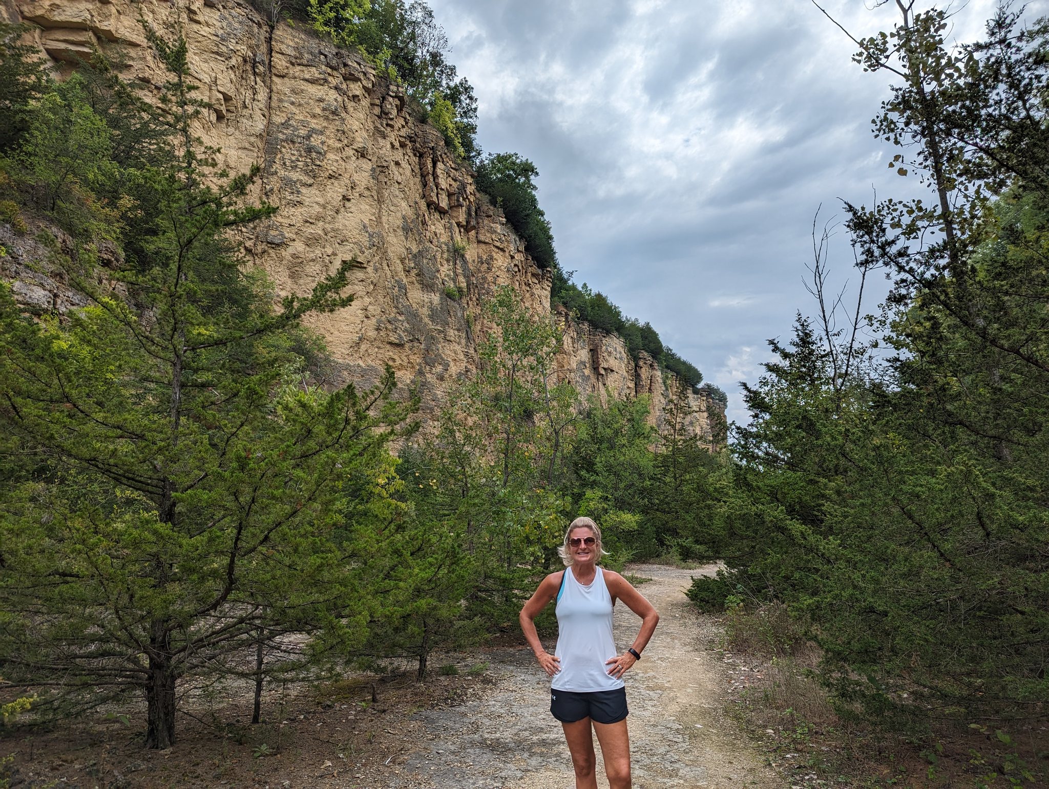 Hiking trail through Mines of Spain Recreation Area near Dubuque Iowa