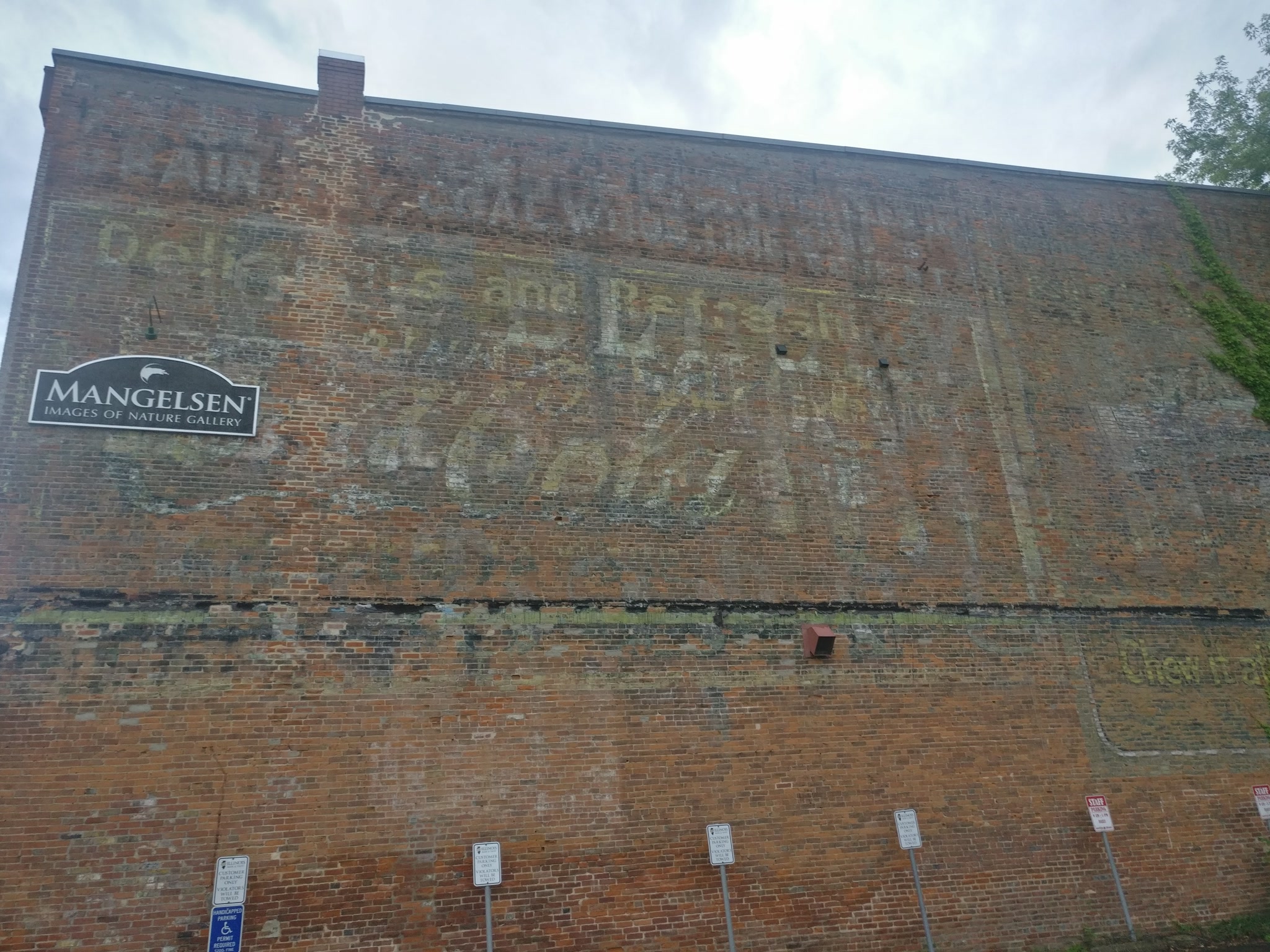 Coke ghost sign and Mangelsen Images of Nature Gallery on Main Street in Galena Illinois