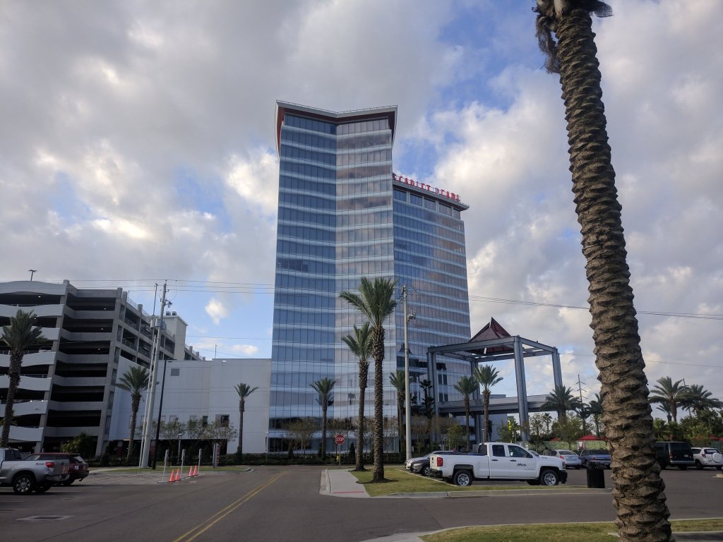 Scarlet Pearl Casino Resort exterior tower and porte-cochere near Biloxi
