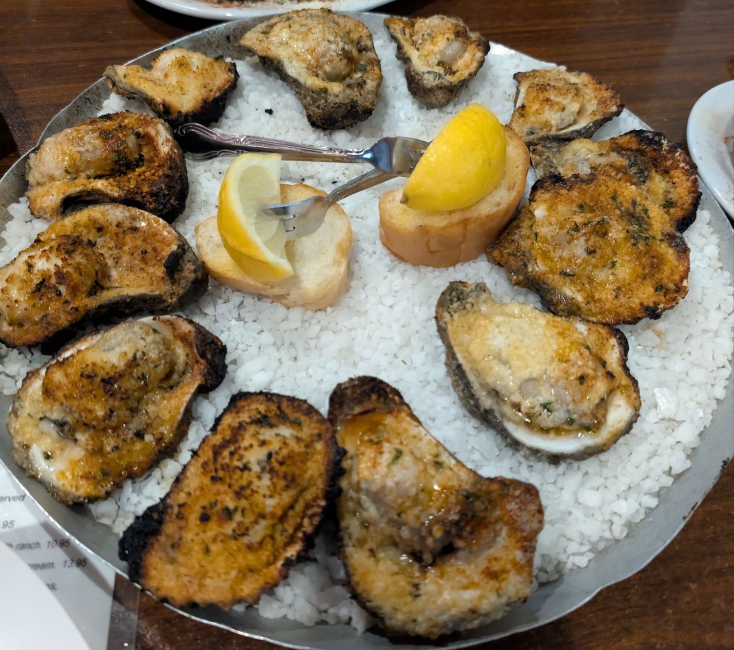 Chargrilled oysters on the half shell at Adventures Pub in Biloxi