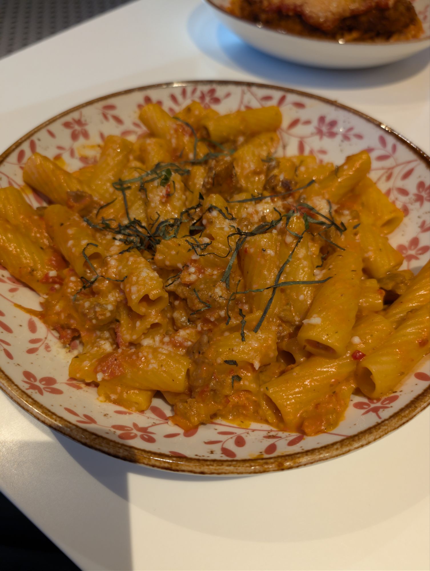 Spicy vodka rigatoni at Fields Italian in Ocean Springs, Mississippi