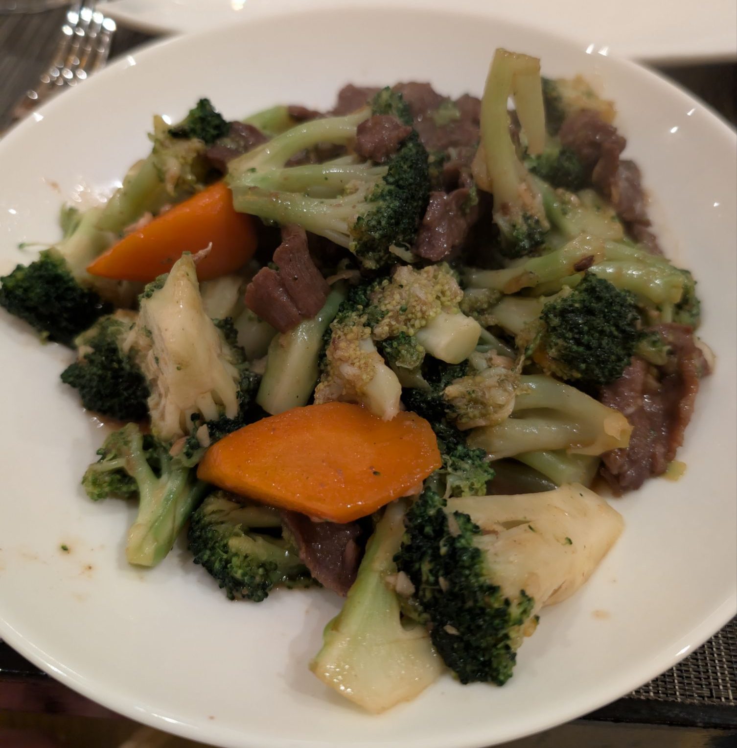 Beef and broccoli plate at Jia inside Beau Rivage Biloxi